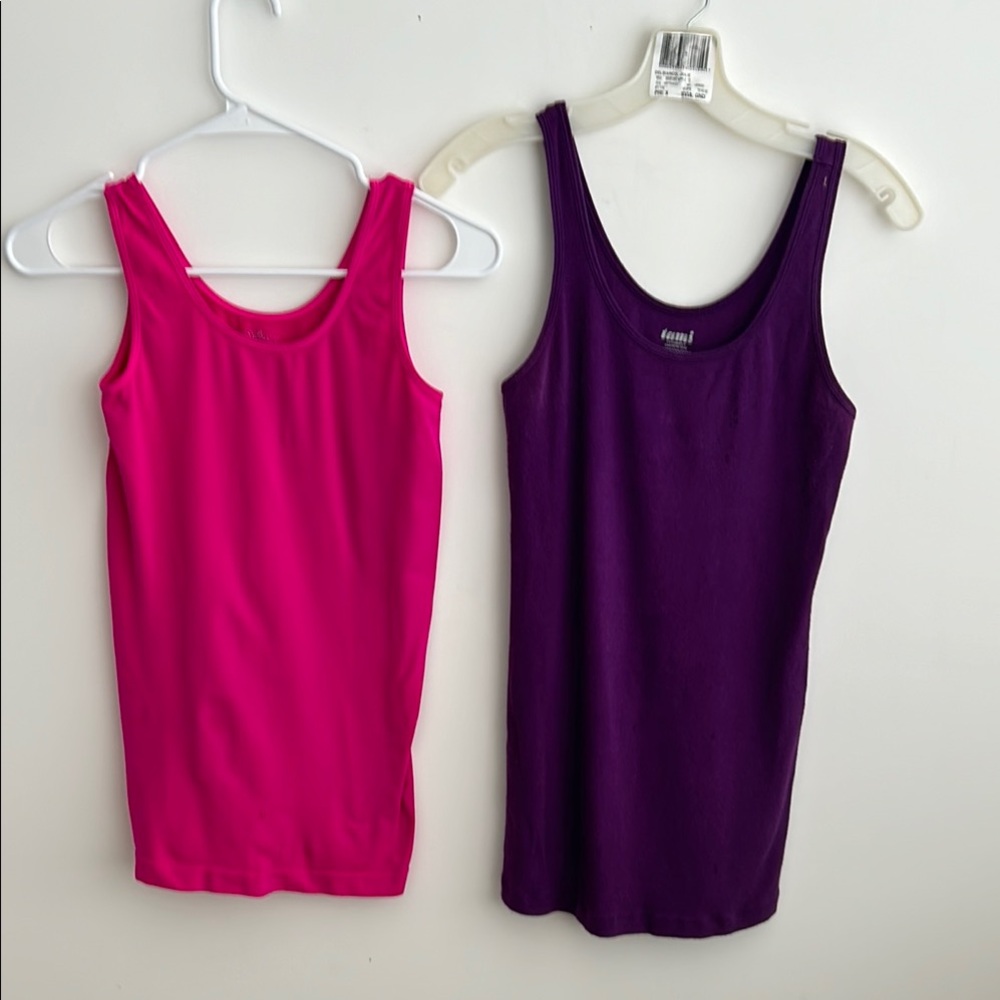 TAMI putple tank top , and So Nikki pink tank top. Both medium